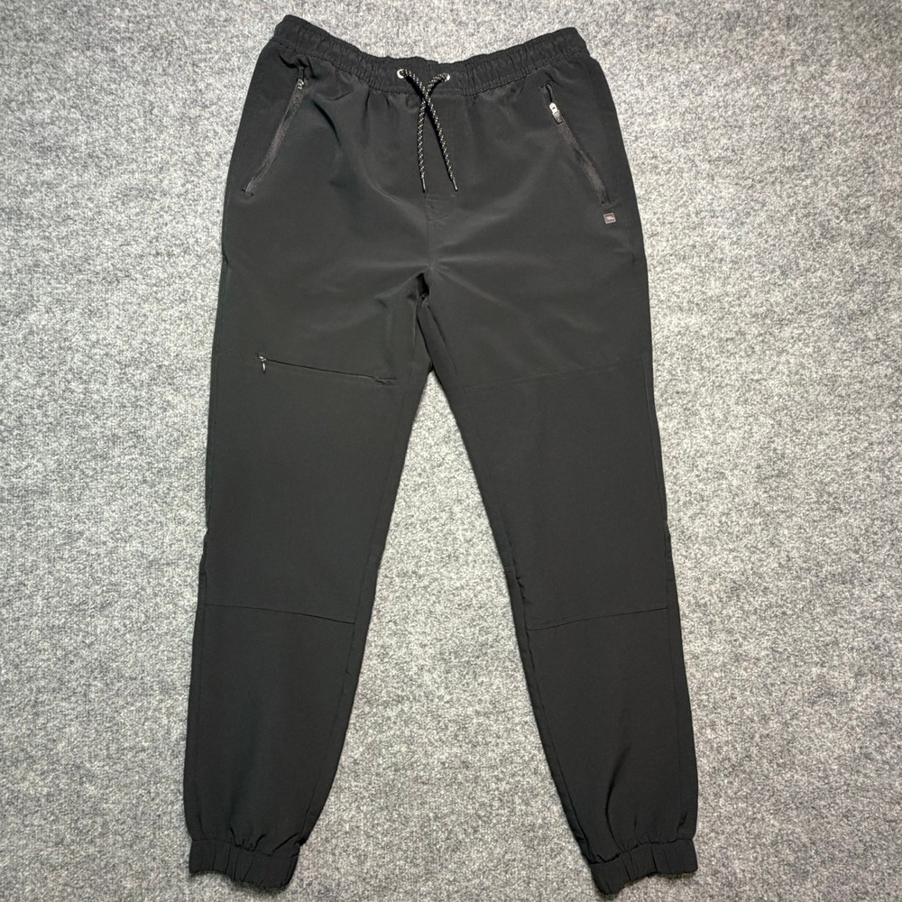 Tony Hawk Jogger Pants Size Medium Black Zipper Pockets Elastic Waist Activewear